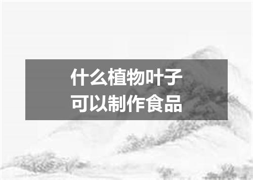 什么植物叶子可以制作食品
