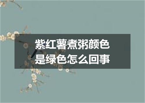 紫红薯煮粥颜色是绿色怎么回事