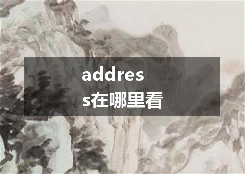 address在哪里看