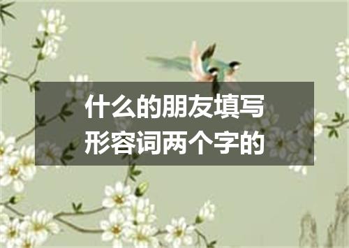什么的朋友填写形容词两个字的