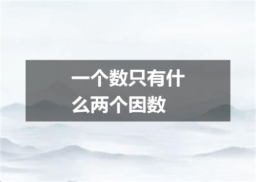 一个数只有什么两个因数