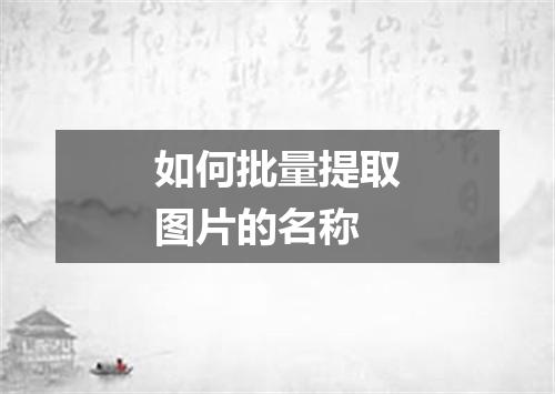 如何批量提取图片的名称