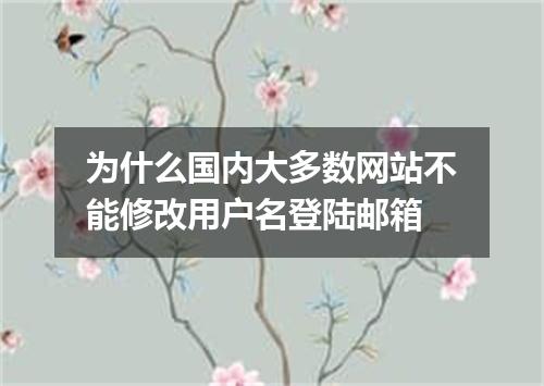 为什么国内大多数网站不能修改用户名登陆邮箱