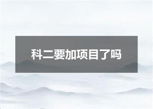 科二要加项目了吗