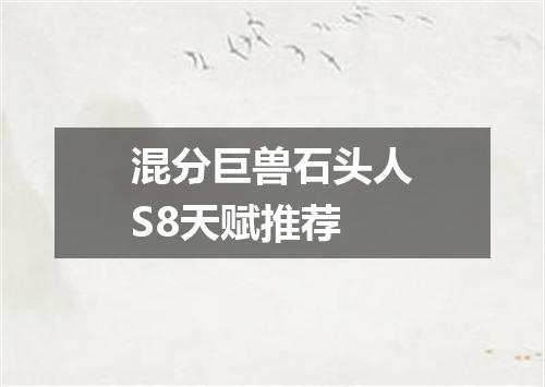 混分巨兽石头人S8天赋推荐