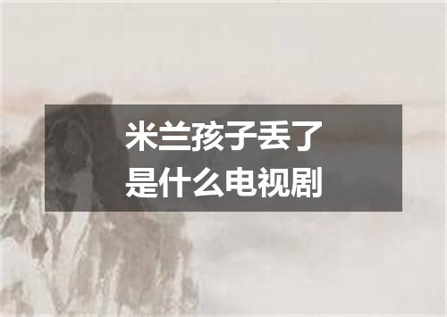 米兰孩子丢了是什么电视剧