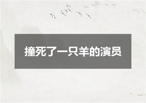 撞死了一只羊的演员