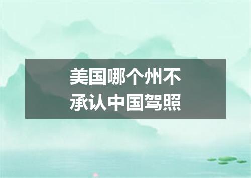 美国哪个州不承认中国驾照