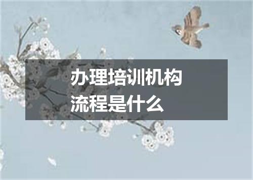 办理培训机构流程是什么