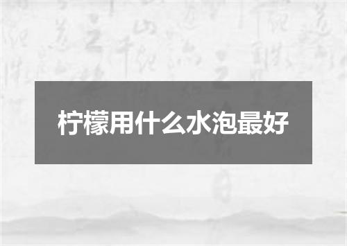 柠檬用什么水泡最好