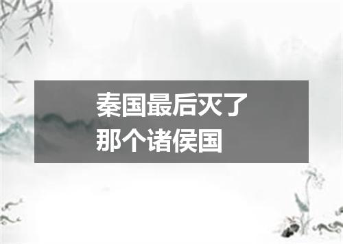 秦国最后灭了那个诸侯国