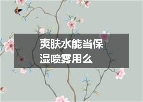爽肤水能当保湿喷雾用么