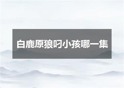 白鹿原狼叼小孩哪一集