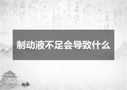 制动液不足会导致什么
