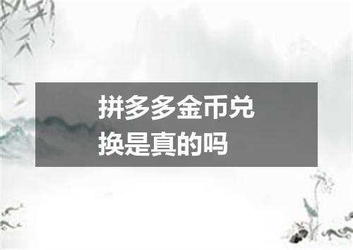 拼多多金币兑换是真的吗