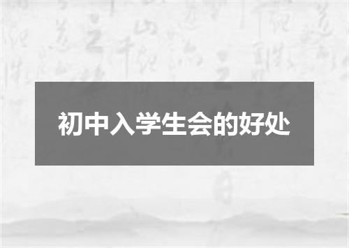 初中入学生会的好处
