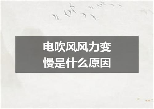 电吹风风力变慢是什么原因