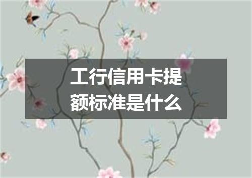 工行信用卡提额标准是什么