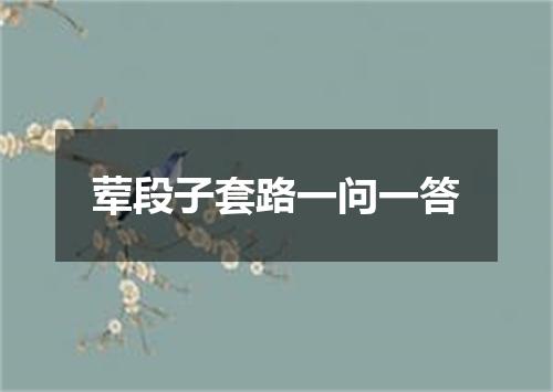 荤段子套路一问一答