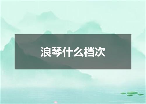 浪琴什么档次