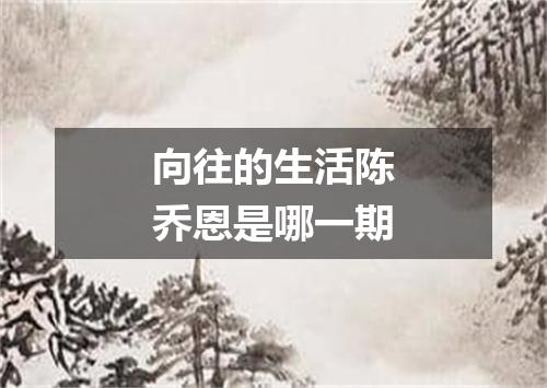 向往的生活陈乔恩是哪一期