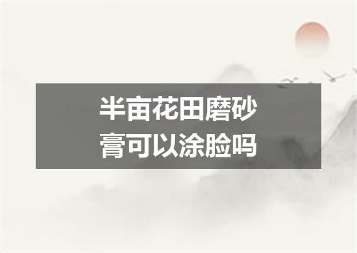 半亩花田磨砂膏可以涂脸吗