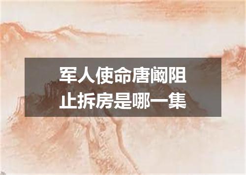 军人使命唐阚阻止拆房是哪一集