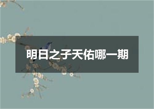 明日之子天佑哪一期