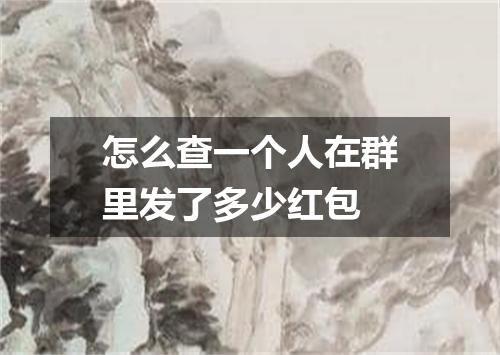怎么查一个人在群里发了多少红包
