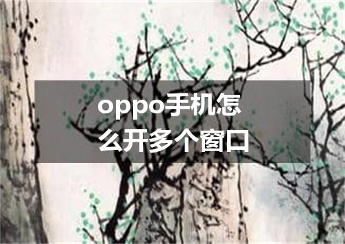oppo手机怎么开多个窗口
