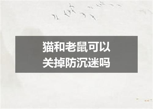 猫和老鼠可以关掉防沉迷吗