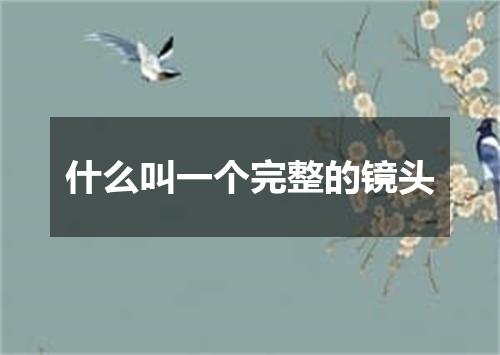 什么叫一个完整的镜头