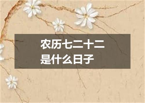 农历七二十二是什么日子