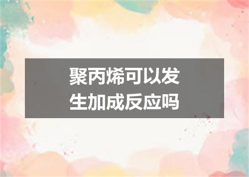 聚丙烯可以发生加成反应吗