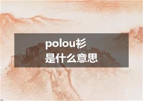 polou衫是什么意思