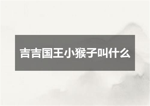吉吉国王小猴子叫什么