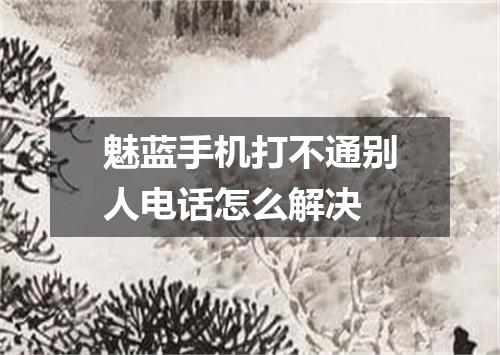 魅蓝手机打不通别人电话怎么解决