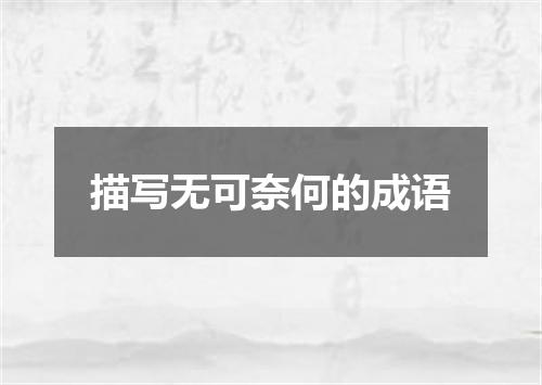 描写无可奈何的成语