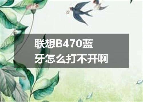 联想B470蓝牙怎么打不开啊