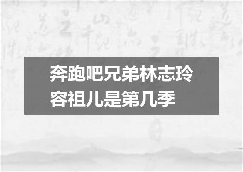 奔跑吧兄弟林志玲容祖儿是第几季