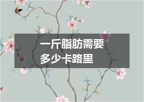 一斤脂肪需要多少卡路里