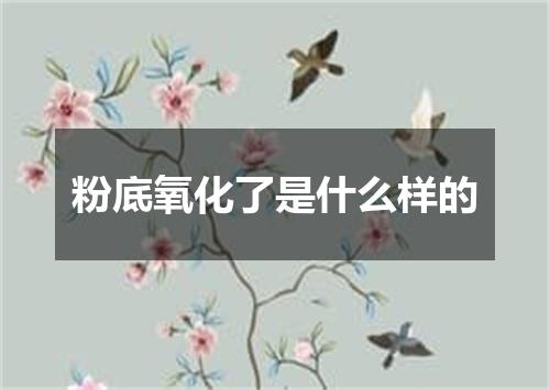 粉底氧化了是什么样的