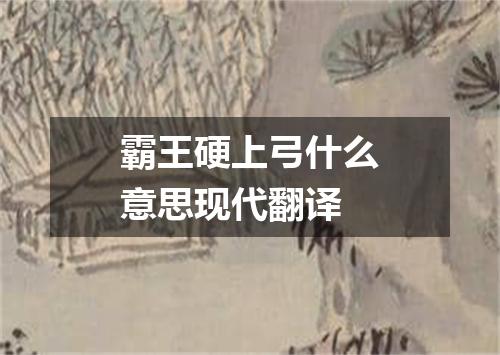 霸王硬上弓什么意思现代翻译