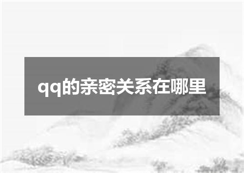 qq的亲密关系在哪里