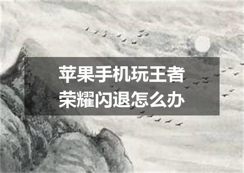 苹果手机玩王者荣耀闪退怎么办