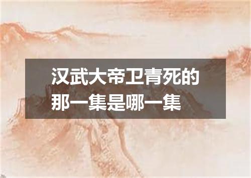 汉武大帝卫青死的那一集是哪一集