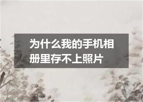 为什么我的手机相册里存不上照片