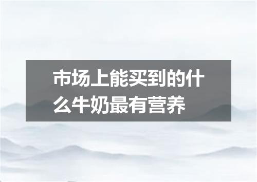 市场上能买到的什么牛奶最有营养