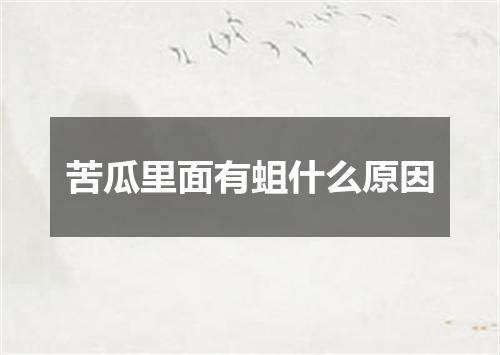 苦瓜里面有蛆什么原因