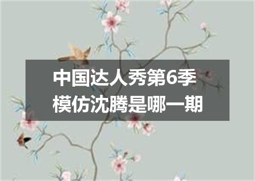 中国达人秀第6季模仿沈腾是哪一期